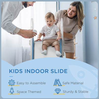 AIYAPLAY Space-Themed Baby Slide, Indoor Freestanding Kids Slide, for Ages 1.5-3 Years - Blue 