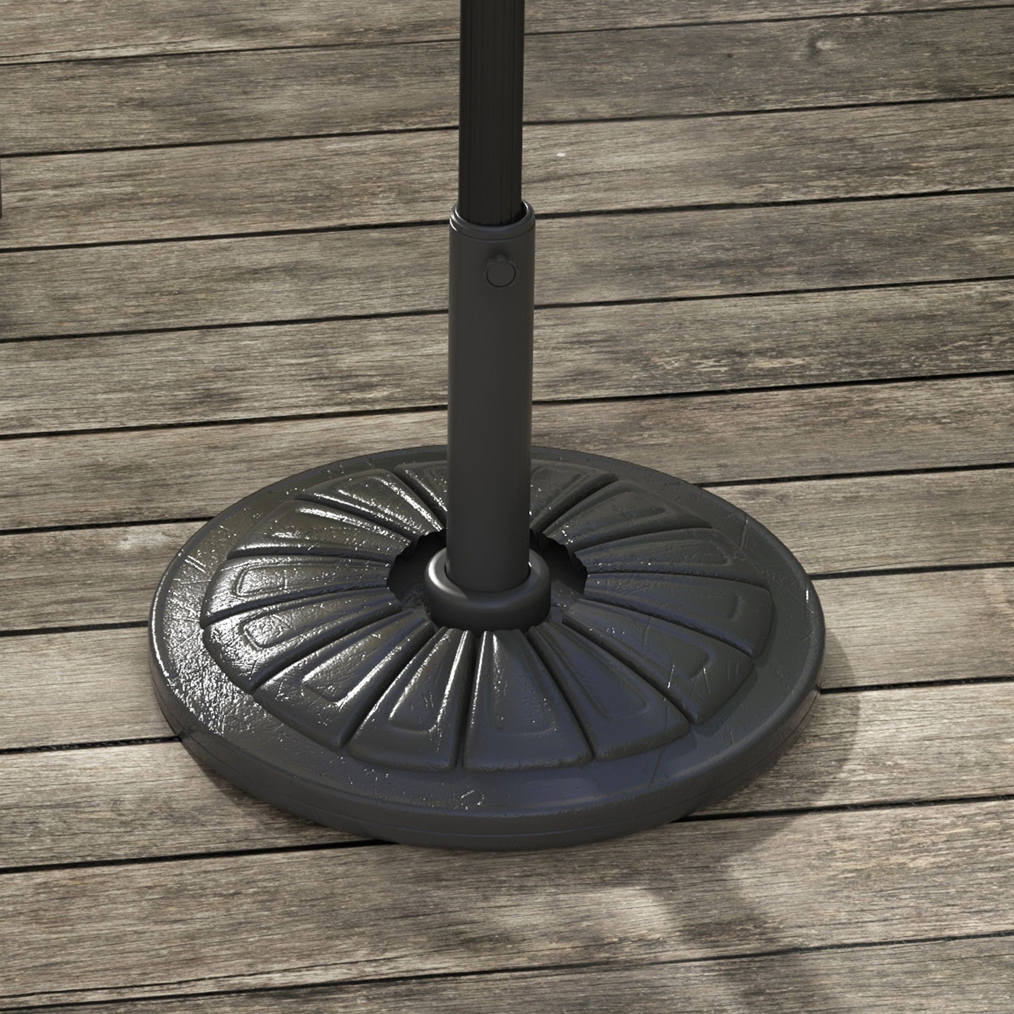 Outsunny Umbrella Base, Heavy Duty Concrete Base Holder with Steel Pole, Round Parasol Stand for Patio, Outdoor, Garden, Black 