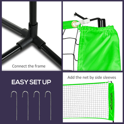 SPORTNOW Badminton Net Set, Height Adjustable Net for Pickleball, Volleyball, Badminton, with 3 Shuttlecocks, 4 Rackets 
