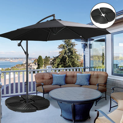 Outsunny 52kg Four-Piece Fillable Cantilever Parasol Weight Set 