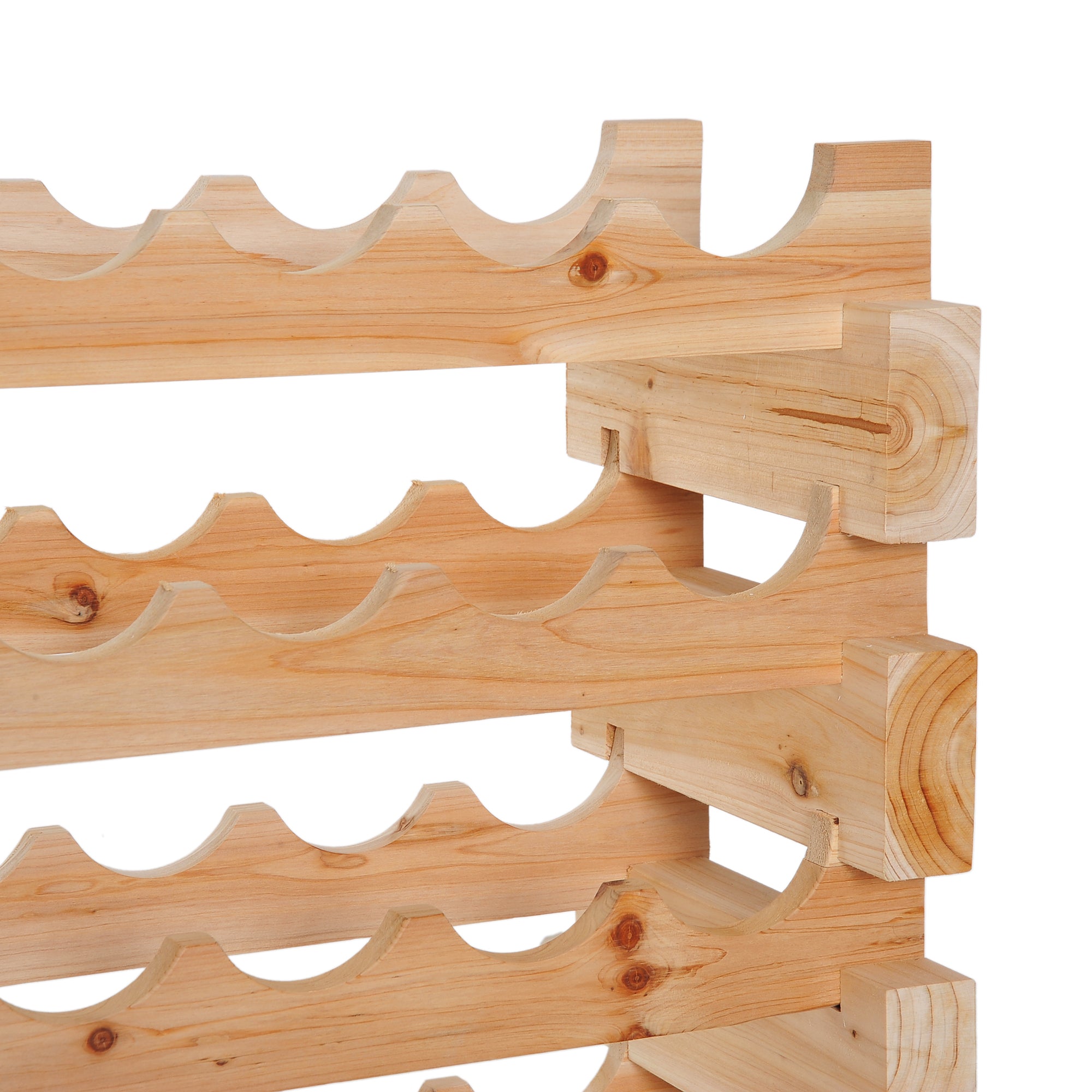 HOMCOM Six-Tier, 72 Bottle Wooden Wine Rack - Natural 