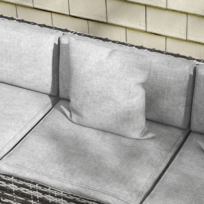 Outsunny Seven-Piece Rattan Patio Furniture Set, with Cushions - Grey 