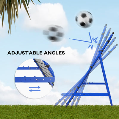 HOMCOM Adjustable Rebounder Net Kickback Target Goal for Teens Adults Training, Blue 