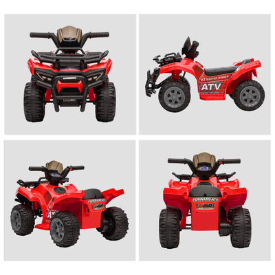HOMCOM 6V Kids Electric Ride on Car Toddlers Quad Bike All Terrain Vehicle Toy With Music for 18-36 months Red 