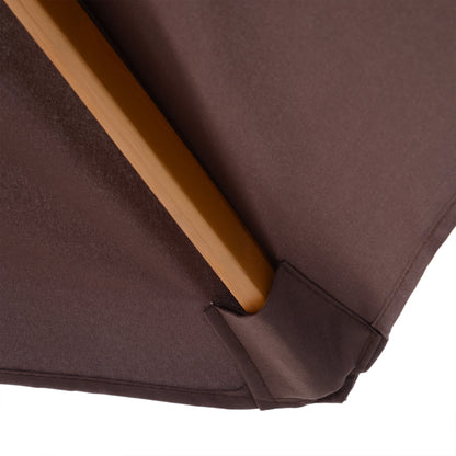 Outsunny 2.5m Wood Garden Parasol Sun Shade Patio Outdoor Wooden Umbrella Canopy Coffee 