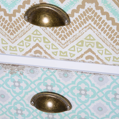 HOMCOM Chest of 5 Drawers Bedside Cabinet Side Storage Chest Entryway Living Room Bedroom Furniture Organizer Unit 