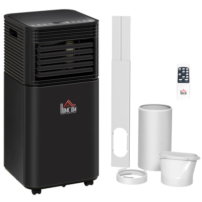 HOMCOM 8000 BTU 4-In-1 Portable Air Conditioner Unit Cooling Dehumidifying Ventilating  for Room up to 15m², with Fan, Remote, 24H Timer, Window Mount Kit, R290, A Energy Efficiency 