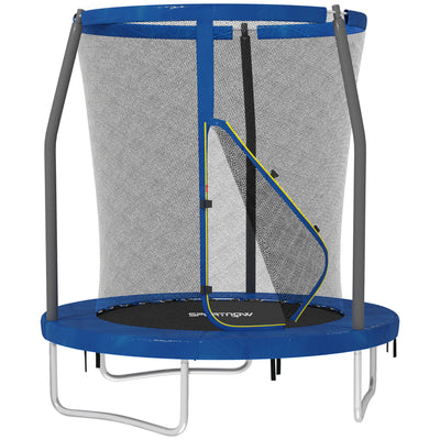 SPORTNOW 6ft Trampoline with Safety Enclosure Net, Steel Frame Outdoor Trampoline, with Edge, Safety Cover 