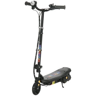 HOMCOM Foldable Electric Scooter, with LED Headlight, for Ages 7-14 Years - Black 