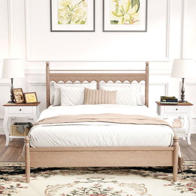 HOMCOM 2pcs Bedside Tables with Drawer, French Style Bedside Cabinets with Open Shelf for Bedroom, Living Room, White 