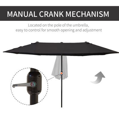 Outsunny 4.6m Canopy Parasol - Black 