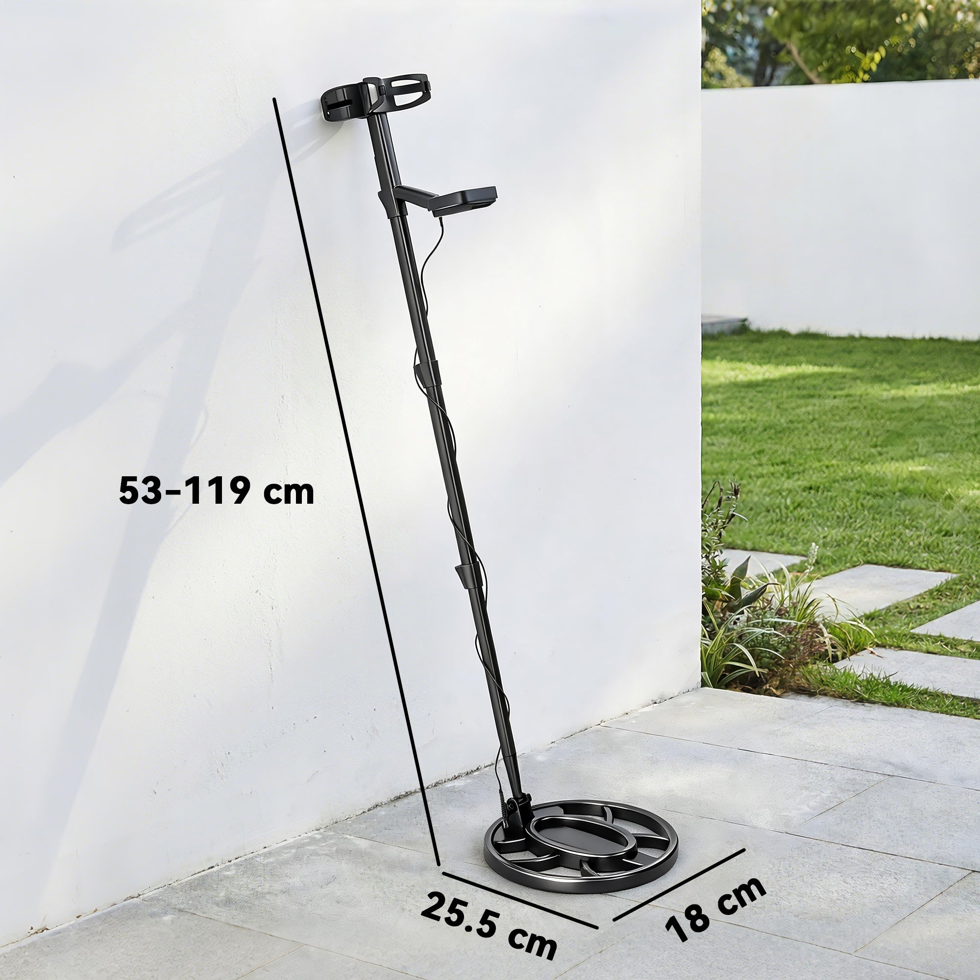 Outsunny Metal Detector for Adults, IP68 Waterproof Search Coil with LCD Display, 5 Modes Gold Detector with Carry Bag, Shovel 