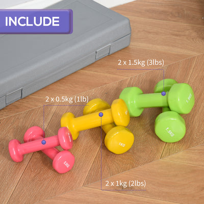 HOMCOM 6Kg Dumbbell Set, Fitness Weight Set for Men and Women, Home Gym Workout 