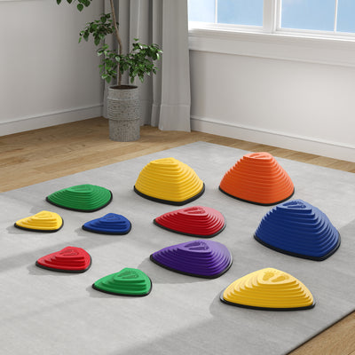 AIYAPLAY 11-Piece Stepping Stones for Kids, Stackable Sensory Toys Outdoor Indoor, Obstacle Course for Balance and Motor Skills 