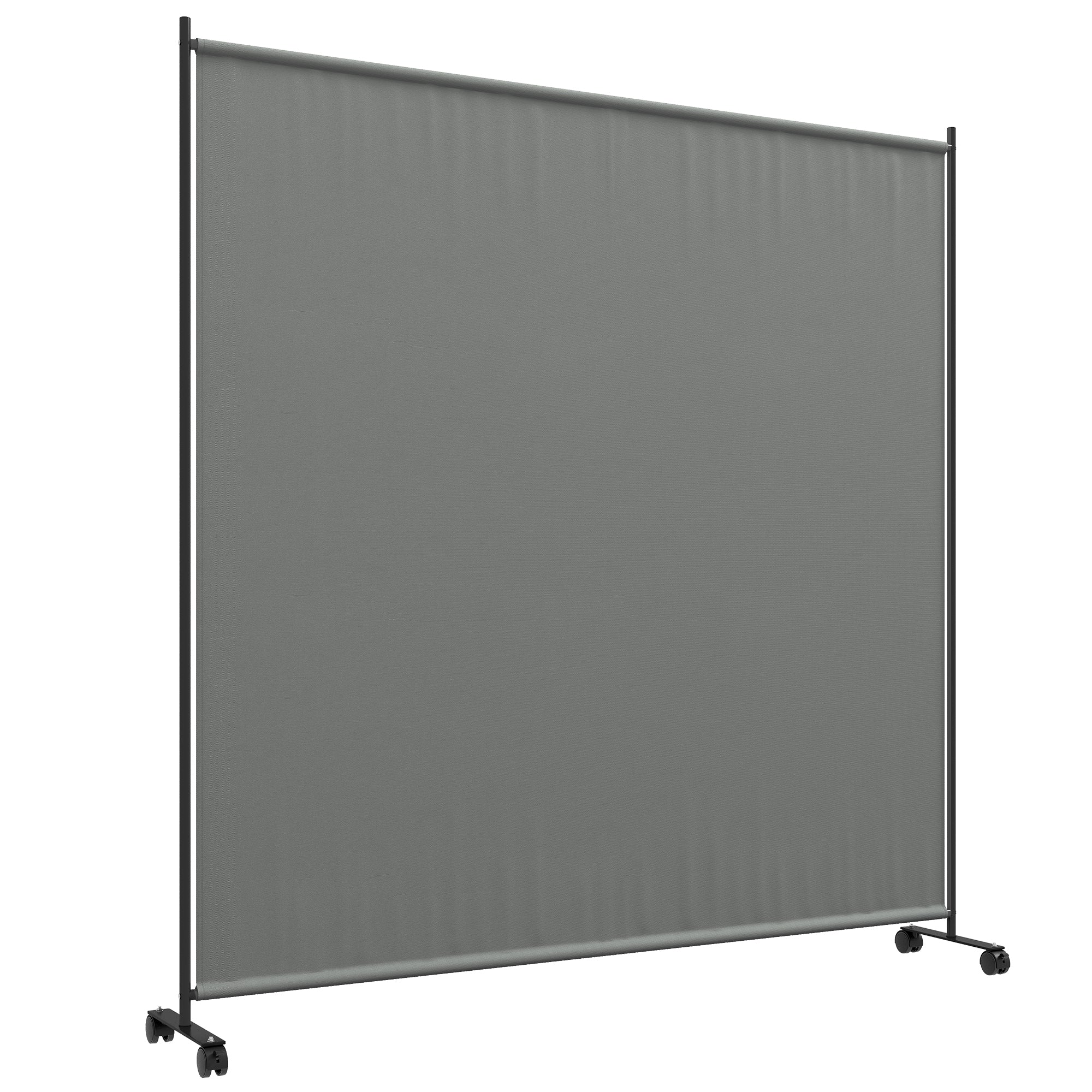 Outsunny 183 x 181cm Outdoor Privacy Screen, with Wheels - Dark Grey 