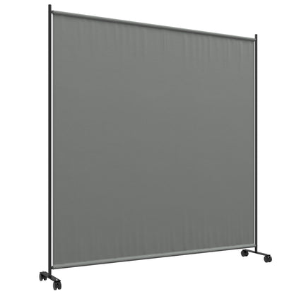 Outsunny 183 x 181cm Outdoor Privacy Screen, with Wheels - Dark Grey 