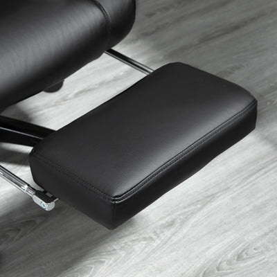 Vinsetto Executive Office Chair for Home, PU Leather Computer Chair, Swivel Desk Chair with Footrest, Wheels, Adjustable Height, Black 