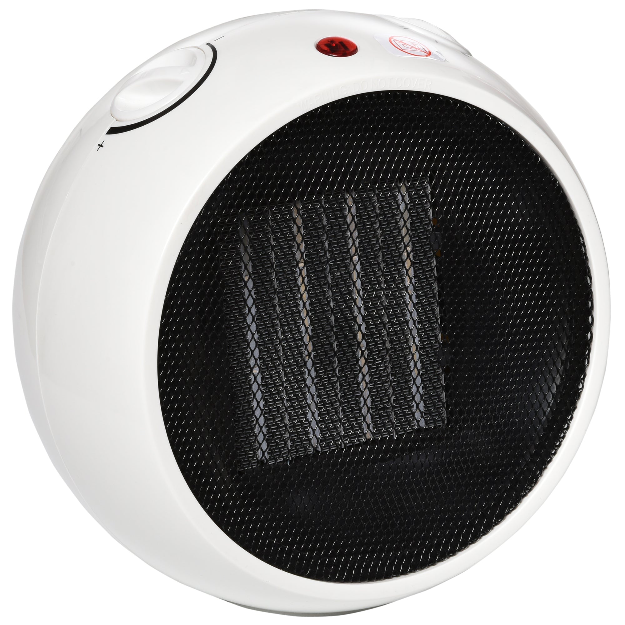 HOMCOM Small Table Top Space Heater, Ceramic Electric Heater with 2 Heat and Fan, Adjustable Temperature, Tip-Over & Overheating Protection, 900W/1500W 