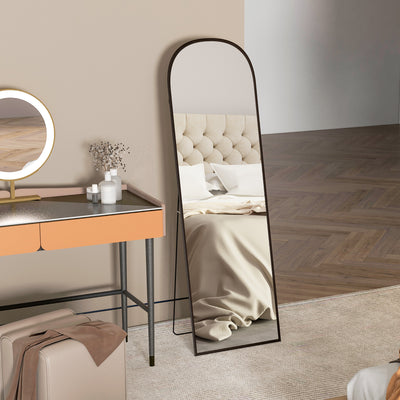 HOMCOM 162cm Aluminium Frame Standing Mirror - Black 