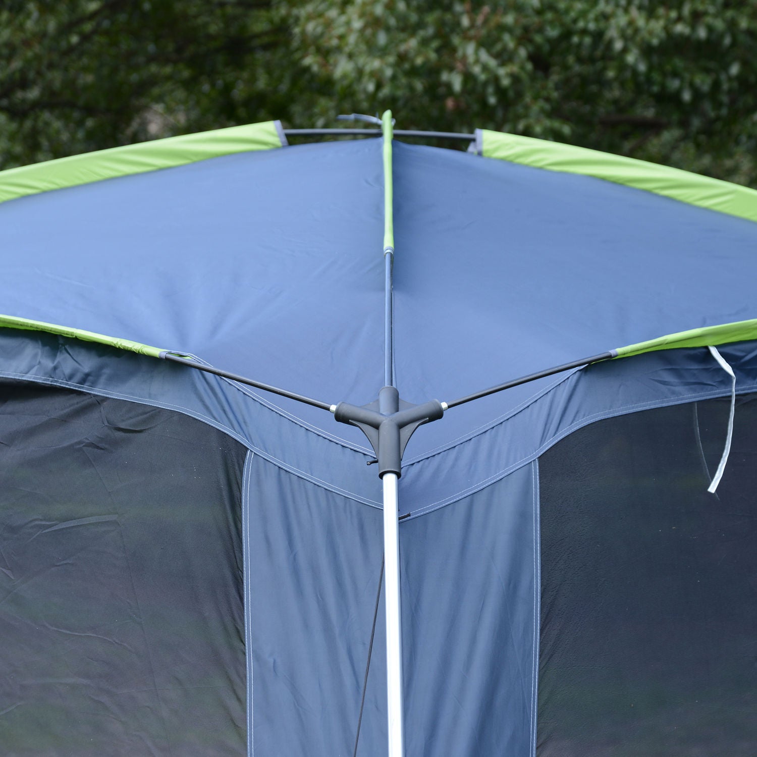 Outsunny 5-8 Persons Pop Up Tent Camping Gazebo Garden Tent-Dark Blue/Green 