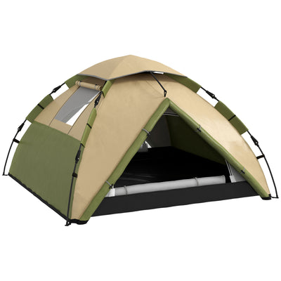 Outsunny Two-Man One Room Camping Tent, with Accessories - Dark Green 