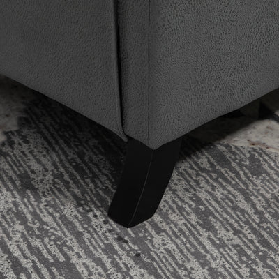 HOMCOM Wingback Recliner Chair for Home Theater, Button Tufted Microfibre Cloth Reclining Armchair with Leg Rest, Deep Grey 