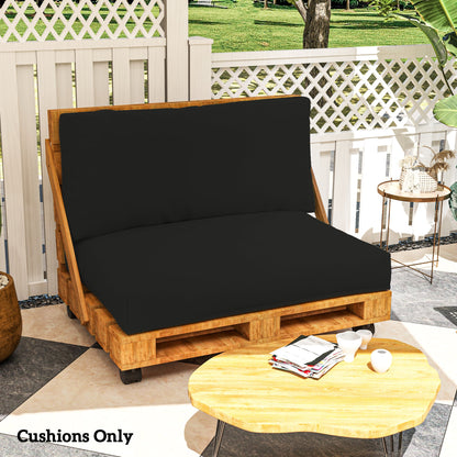 Outsunny 2 Seater Pallet Furniture Cushions Pallet Cushions, UPF20+ 220gsm Fabric, 20 cm Thick Outdoor Seat Pads, Black 
