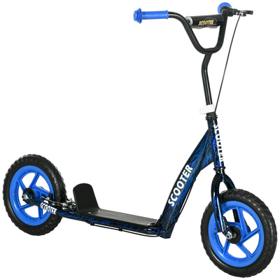 AIYAPLAY Kids Scooter with Adjustable Handlebar, Children's Kick Scooter with Non-slip Footplate, Rear Brake, Kickstand, Blue 