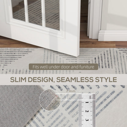 HOMCOM Modern Area Rug, Geometric Pattern Non-Slip Washable Rug, Soft Floor Carpet for Living Room, Bedroom, Dining Room, Home Office, 170 x 120 cm, Grey