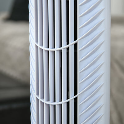HOMCOM 36'' Freestanding Tower Fan, 3 Speed 3 Mode, 7.5h Timer, 70 Degree Oscillation, LED Panel, 5M Remote Controller, White 