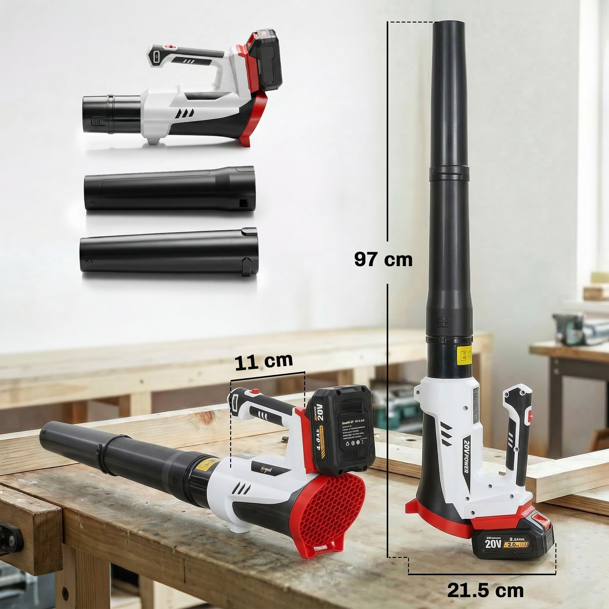 Outsunny Leaf Blower Cordless with 4000mAh Battery & Charger, 18V Lightweight Handheld Garden Blower with 6 Speed Levels 