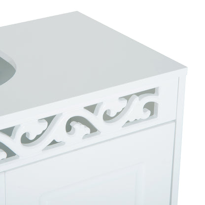 HOMCOM Bathroom Under Sink Storage Cabinet 2 Door Wooden Cupboard Vanity Units 
