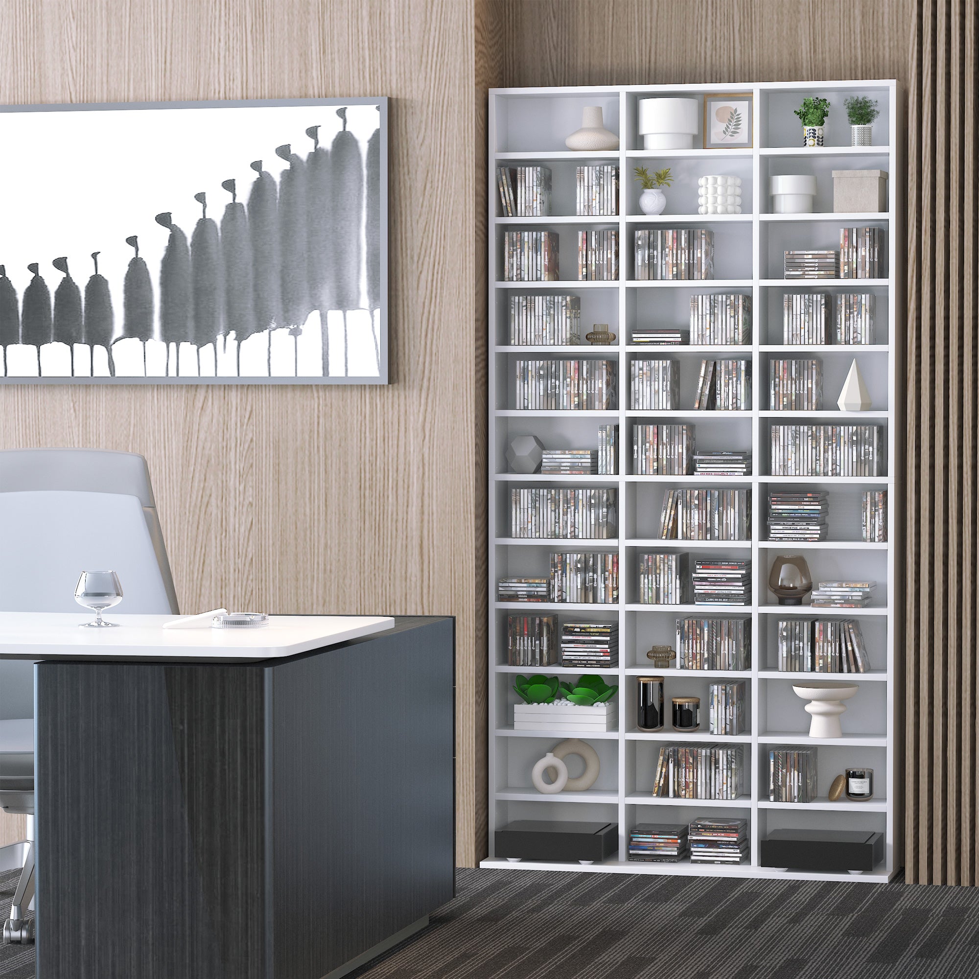 HOMCOM 33 Adjustable Compartment Storage Unit - White 