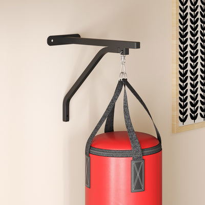 SPORTNOW Unfilled Punching Bag Set with Boxing Bag Bracket, Boxing Gloves, Hand Wraps and 360\'c2\'b0 Swivel Hook 