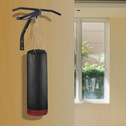 HOMCOM Punching Bag Hanger Wall Mount Bracket Kick Boxing MMA Training Frame Home Fitness Workout Pull Up Bar, Black 