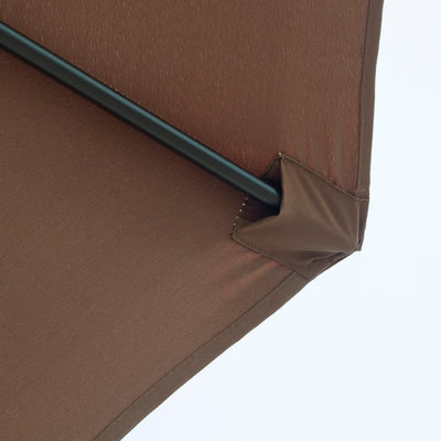 Outsunny 3(m) Tilting Parasol Garden Umbrellas, Outdoor Sun Shade with 8 Ribs, Tilt and Crank Handle for Balcony, Bench, Garden, Coffee 