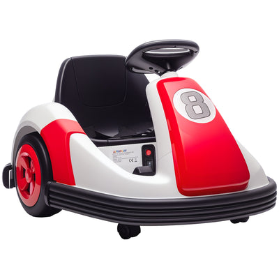 AIYAPLAY Kids Bumper Car with 360-Degree Rotation, 6V Electric Ride On Car with Music and Horn for 3-8 Years Old, Red 