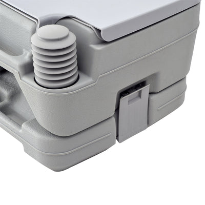 HOMCOM 10L Portable Travel Toilet Outdoor Camping Picnic with 2 Detachable Tanks & Push-button Operation, Grey 