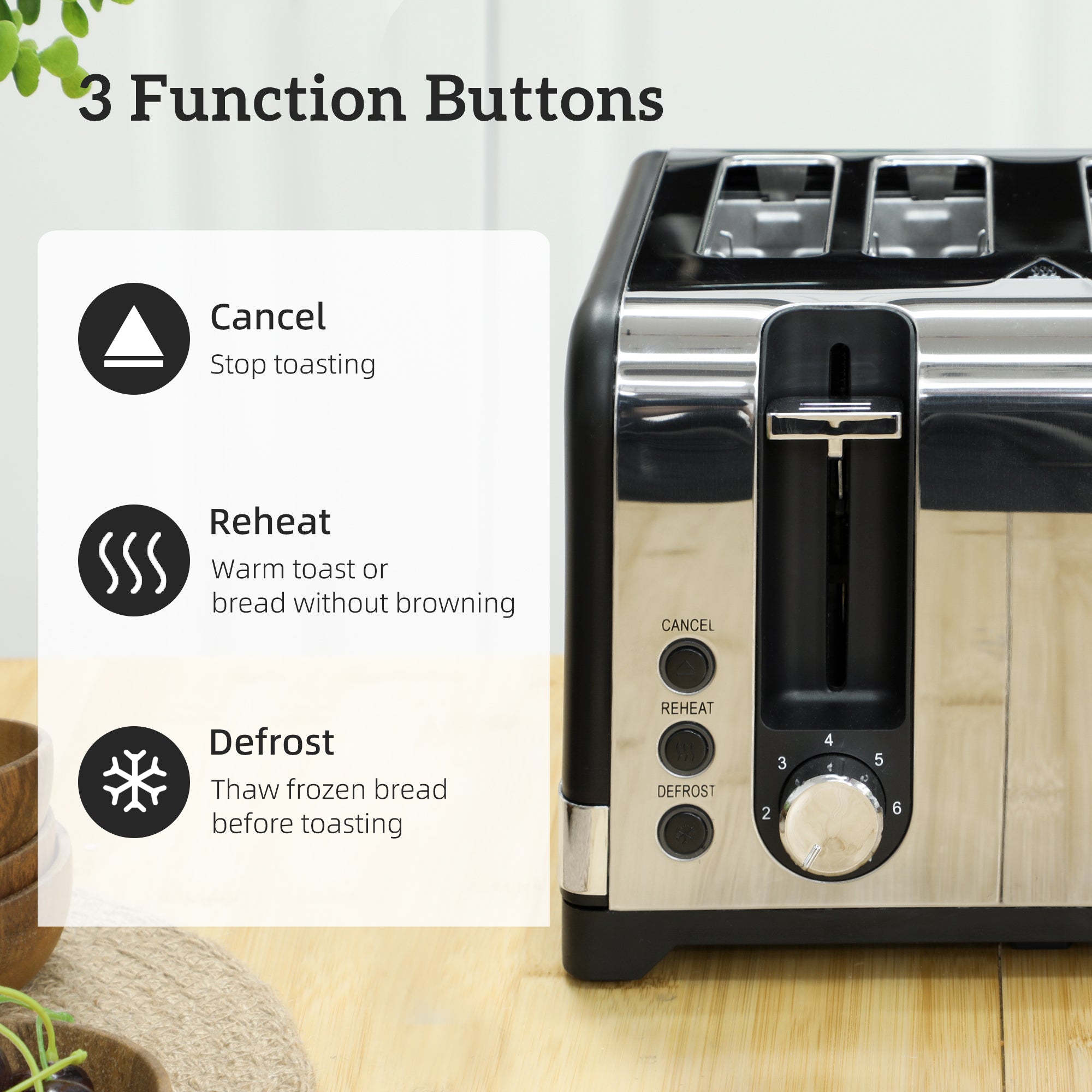 HOMCOM Sleek Textured Kettle and Four-Slice Toaster Set - Black 