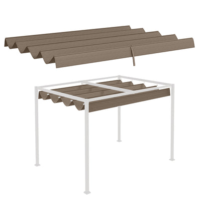 Outsunny Pergola Roof, Retractable Sun Shade Cover for 2.85 x 2m Pergola, UV30+ Protected, Coffee 