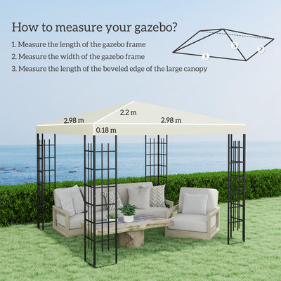 Outsunny 3 x 3(m) Gazebo Frame Replacement - Cream 