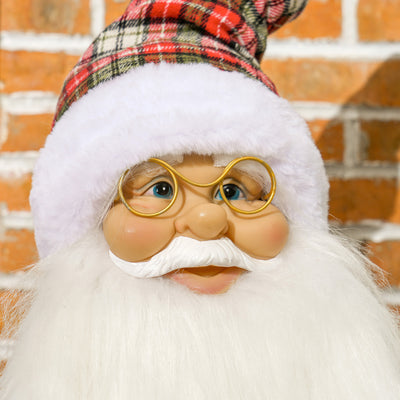 HOMCOM 4'3" Animated Santa Claus Figure, with Sound and Lights - Red/Green 