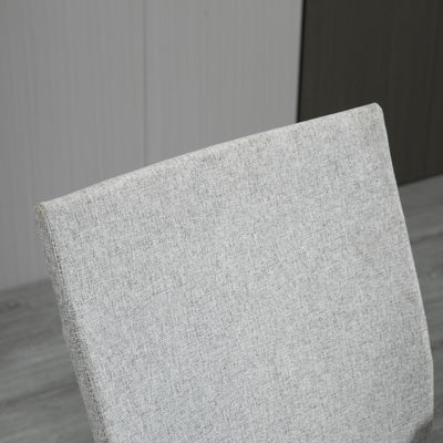 Vinsetto Office Chair Linen Swivel Computer Desk Chair Home Study Task Chair with Wheels, Arm, Adjustable Height, Light Grey 
