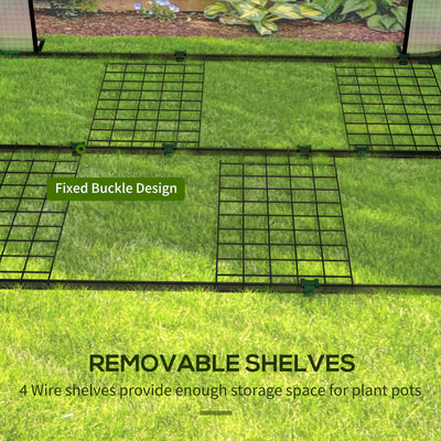 Outsunny Mini Greenhouse with 4 Wire Shelves, Portable Tomato Greenhouse, Upgraded Garden Grow House for Plants with Roll Up Door and Vents, 100 x 80 x 150cm, White 