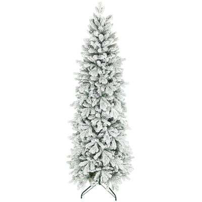 HOMCOM 7ft Flocked Artificial Christmas Tree 