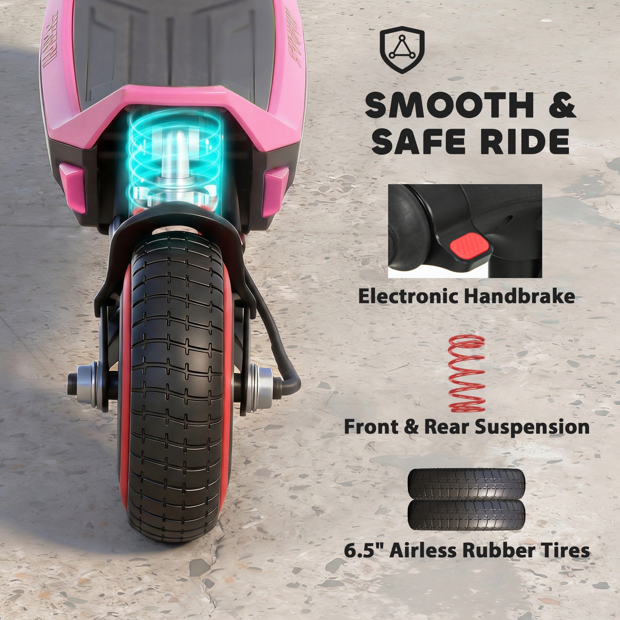 SPORTNOW Electric Scooter for Kids, Foldable E Scooter for Age Age 6+ with LED Display, RGB lights, Up to 16km/h, Pink 