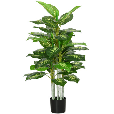 HOMCOM Artificial Evergreen Tree Fake Decorative Plant in Nursery Pot for Indoor Outdoor Decor, 120cm 