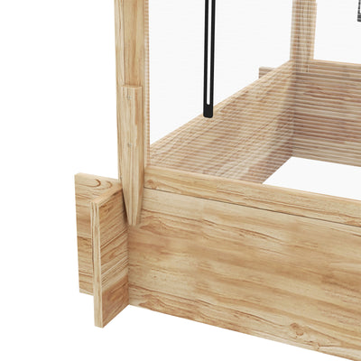 Outsunny 2-In-1 Wooden Greenhouse Planter Box - Natural 