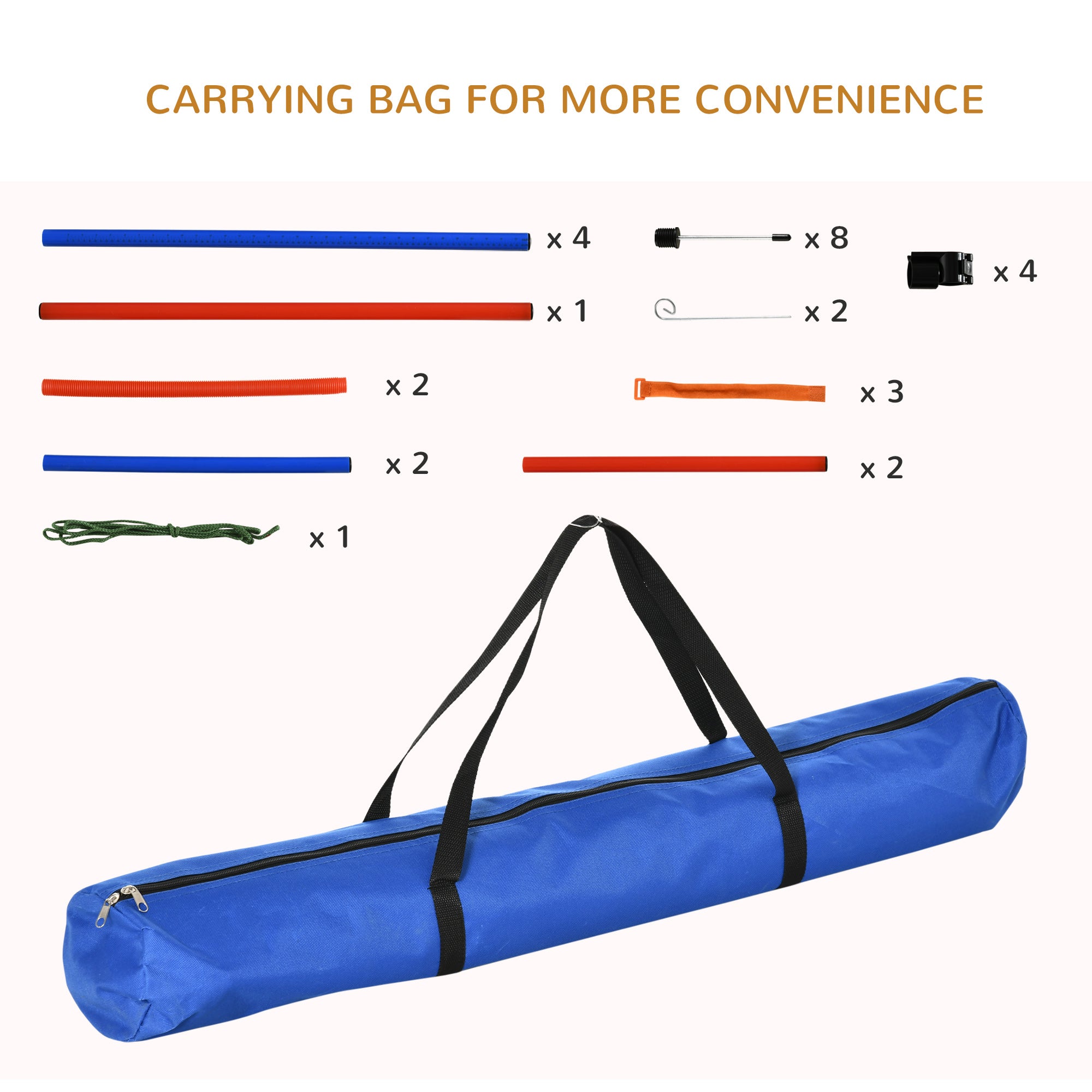 PawHut Pet Agility Training Equipment Dog Play Run Jump Obedience Training Set Adjustable (Pole + Hoop + Hurdle) 