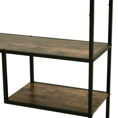 HOMCOM 6 Tier Bookcase, Industrial Tall Shelf Unit with Steel Frame for Home Office, Study, Living Room, Hallway, 82 x 33.5 x 175 cm, Rustic Brown and Black 